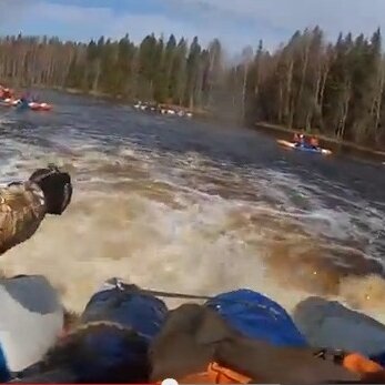 В экстремальном сплаве по реке Укса участвовала собака ВИДЕО