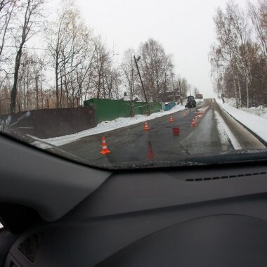 Начало зимы в Петрозаводске совпало с ремонтом дорожного покрытия